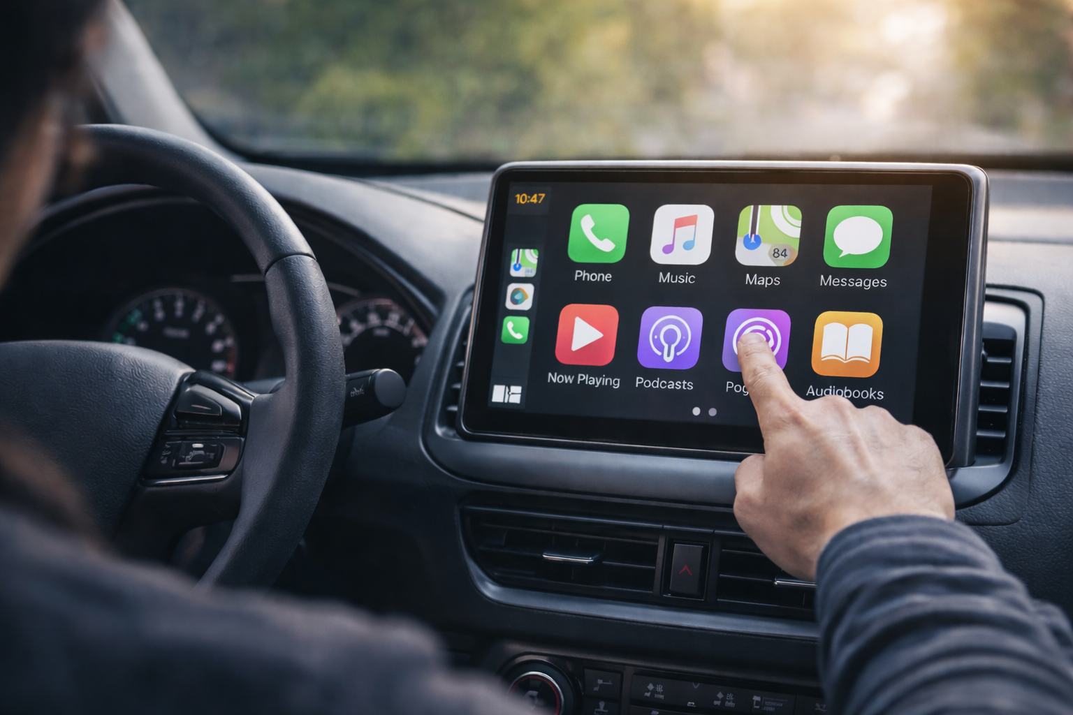 觸控畫面上的選擇操作