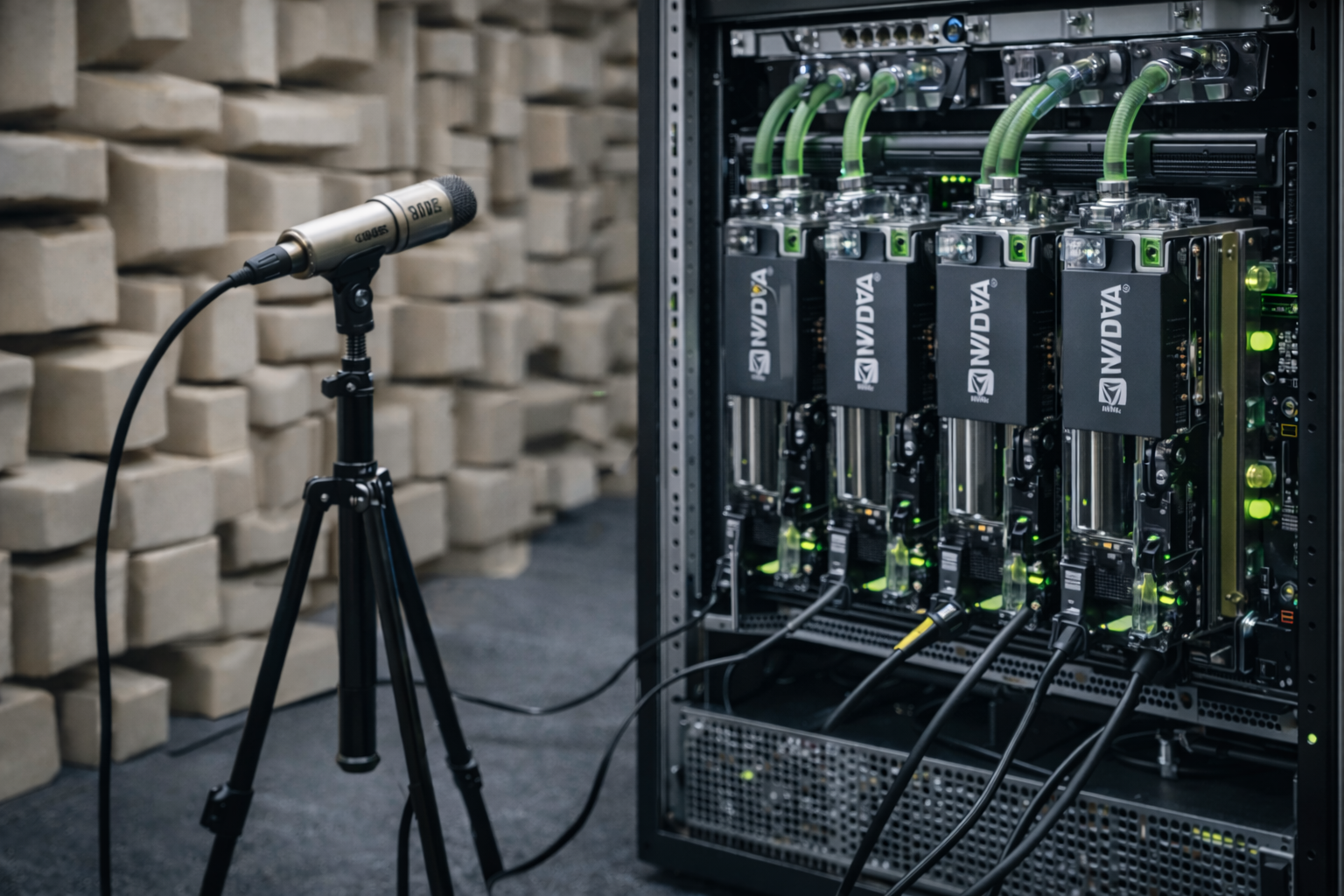 NVIDIA伺服器在無響室測試